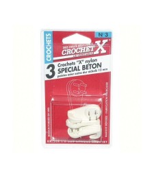 Crochet béton nylon - n°2 - lot de 4 de CROCHET X