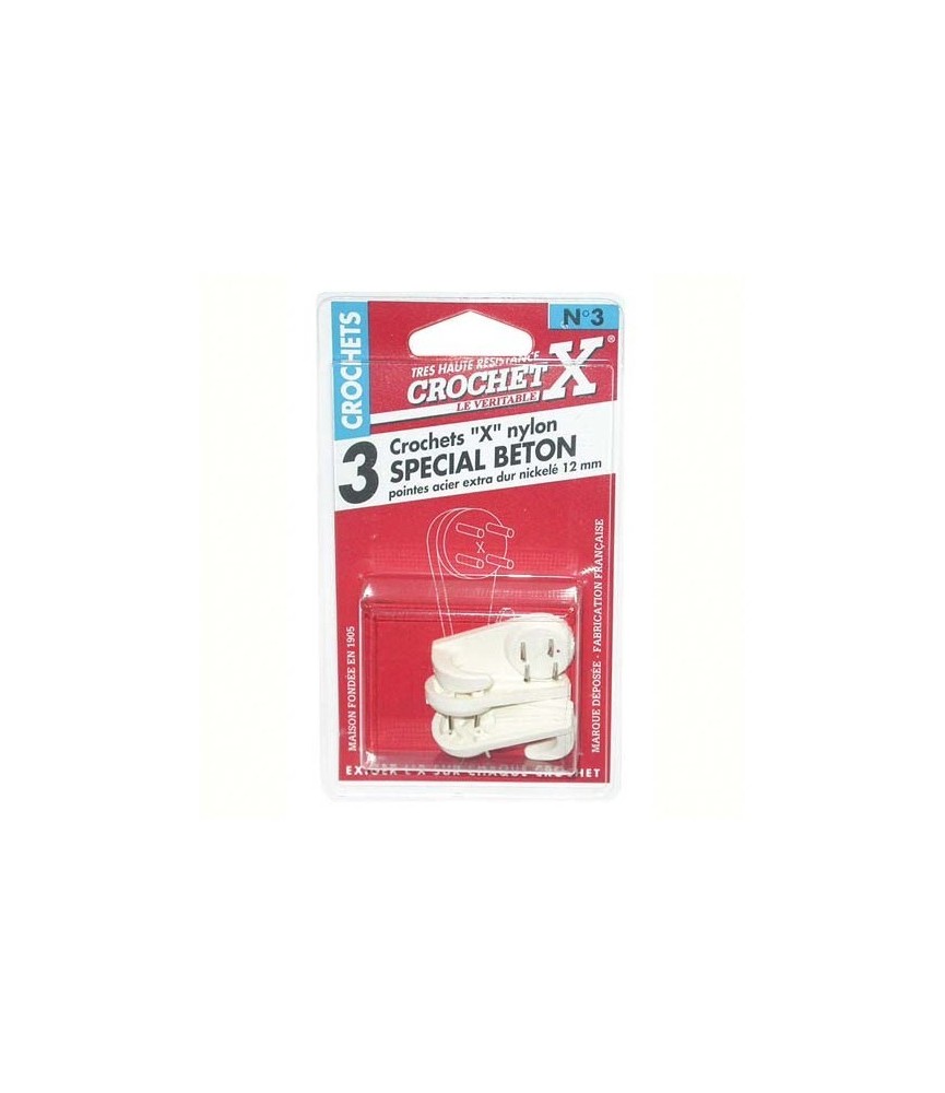Crochet béton nylon - n°2 - lot de 4 de CROCHET X Crochet béton nylon - n°2 - lot de 4 de CROCHET X