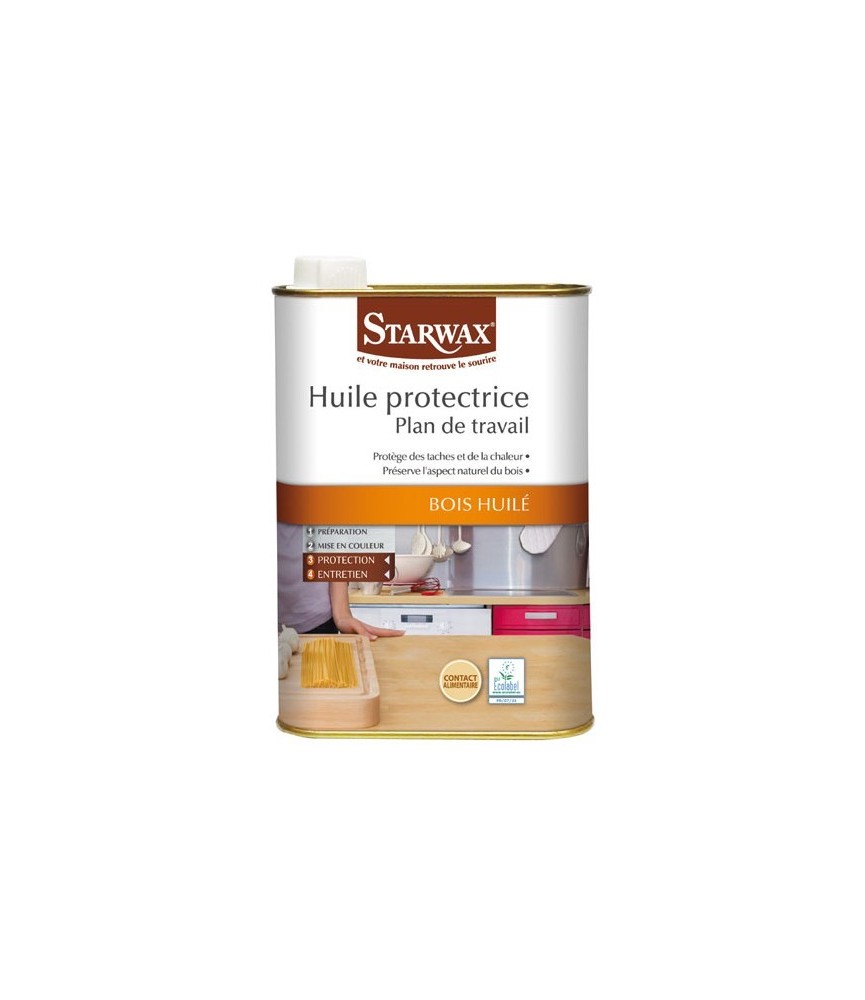 Huile protectrice plan de travail bois huilé 500ml - incolore de STARWAX