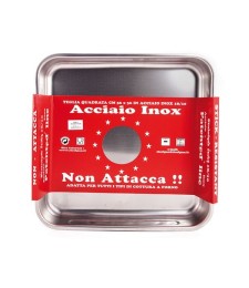 Plat à four haut - 36 x 36 cm - inox - STEEL PAN