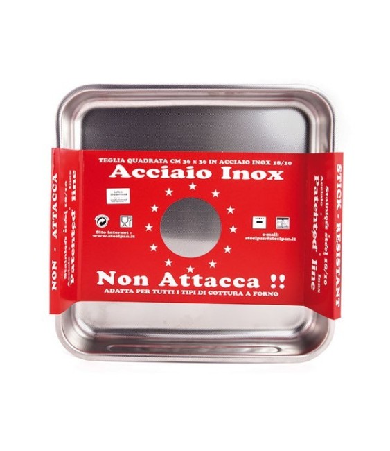 Plat à four haut - 36 x 36 cm - inox - STEEL PAN