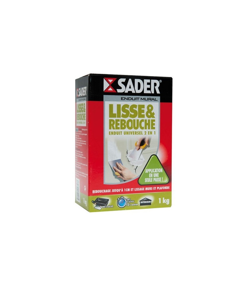 Enduit lisse et rebouche - Universel 2 en 1 - 1 Kg - SADER