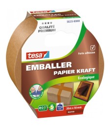 Ruban adhésif emballer papier kraft - 20 mètres - Marron