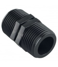 Raccord polypro fileté - Manchon égal MALE / MALE - 26 / 34 mm CAP VERT