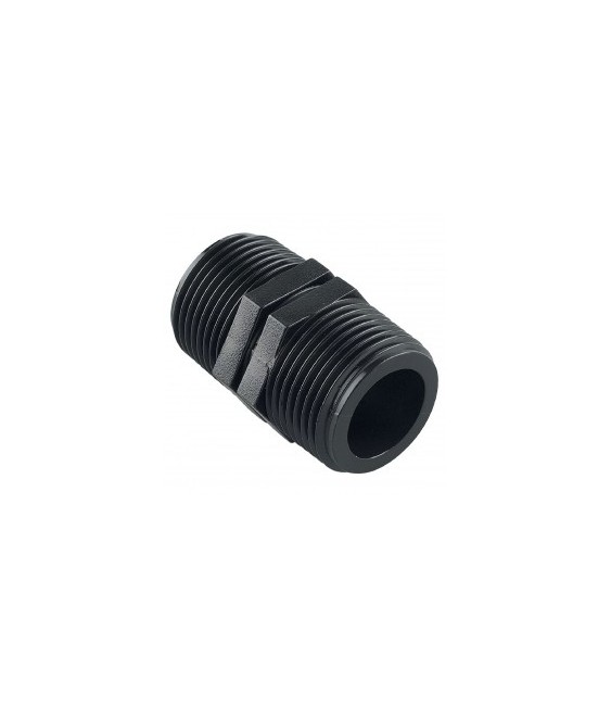 Raccord polypro fileté - Manchon égal MALE / MALE - 26 / 34 mm CAP VERT
