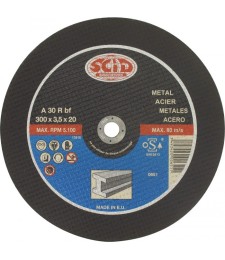 Disque abrasif à moyeu plat métaux 300mm alésage 25,4mm - SCID