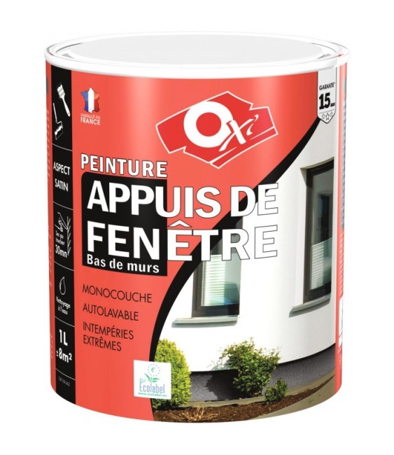 Peinture appuis de fenêtre - 1 L - Blanc - OXI