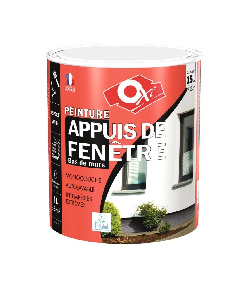 Peinture appuis de fenêtre - 1 L - Gris clair - OXI Peinture appuis de fenêtre - 1 L - Gris clair - OXI