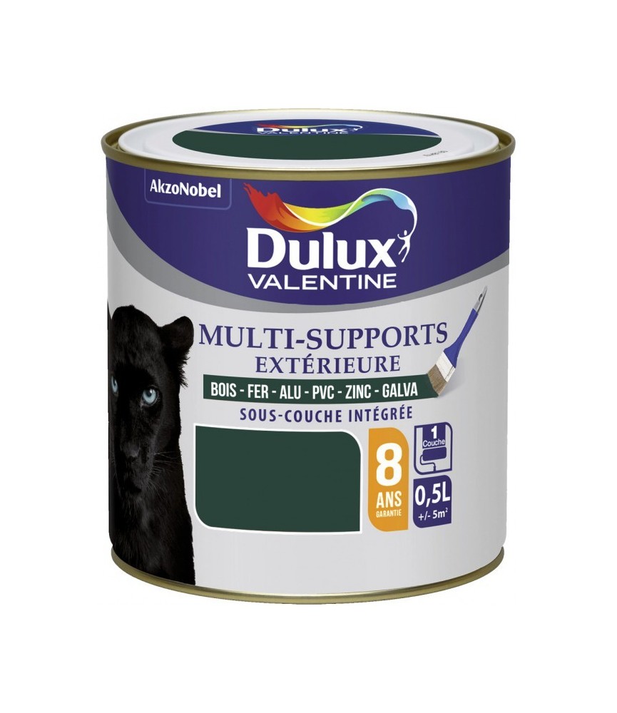 Peinture multi-supports extérieure - Satin - 0.5 L - Vert pays basque - DULUX VALENTINE Peinture multi-supports extérieure - Satin - 0.5 L - Vert pays basque - DULUX VALENTINE