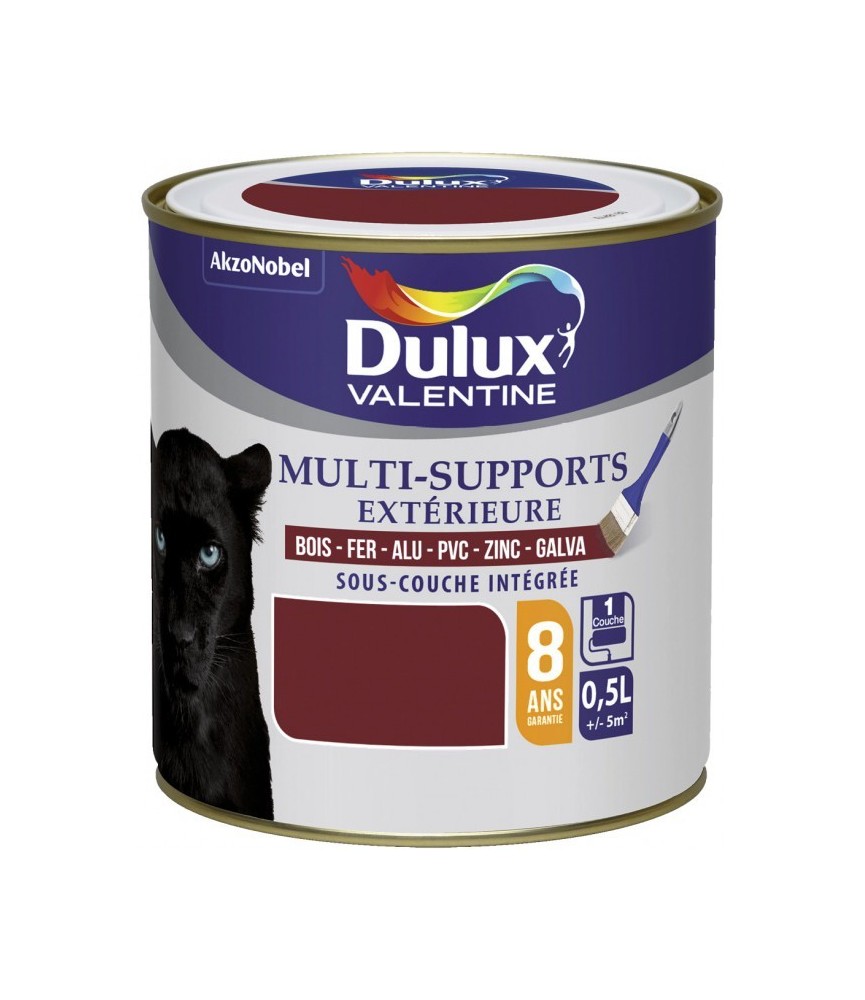 Peinture multi-supports extérieure - Satin - 0.5 L - Rouge basque - DULUX VALENTINE Peinture multi-supports extérieure - Satin - 0.5 L - Rouge basque - DULUX VALENTINE