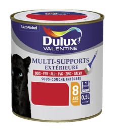 Peinture multi-supports extérieure - Satin - 0.5 L - Rouge coquelicot - DULUX VALENTINE