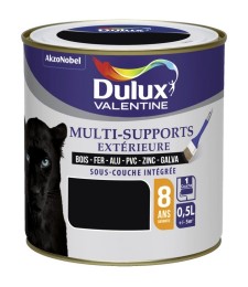 Peinture multi-supports extérieure - Satin - 0.5 L - Noir - DULUX VALENTINE