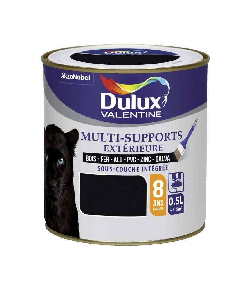 Peinture multi-supports extérieure - Satin - 0.5 L - Noir - DULUX VALENTINE