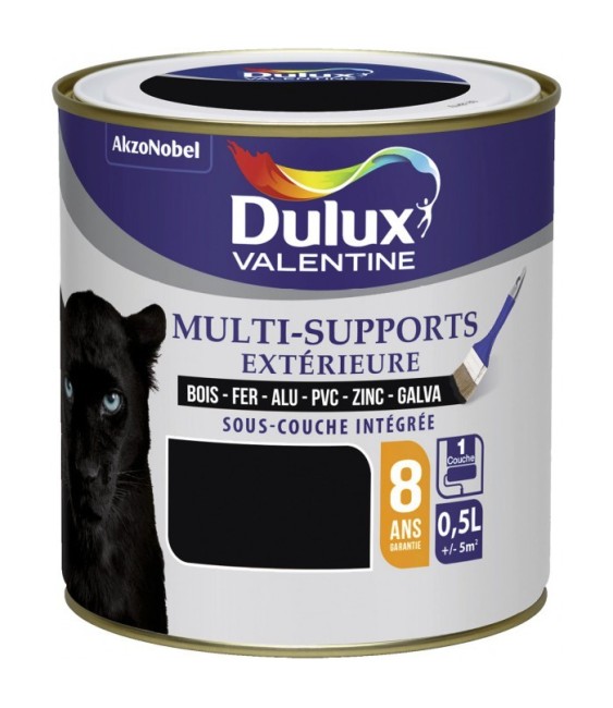 Peinture multi-supports extérieure - Satin - 0.5 L - Noir - DULUX VALENTINE
