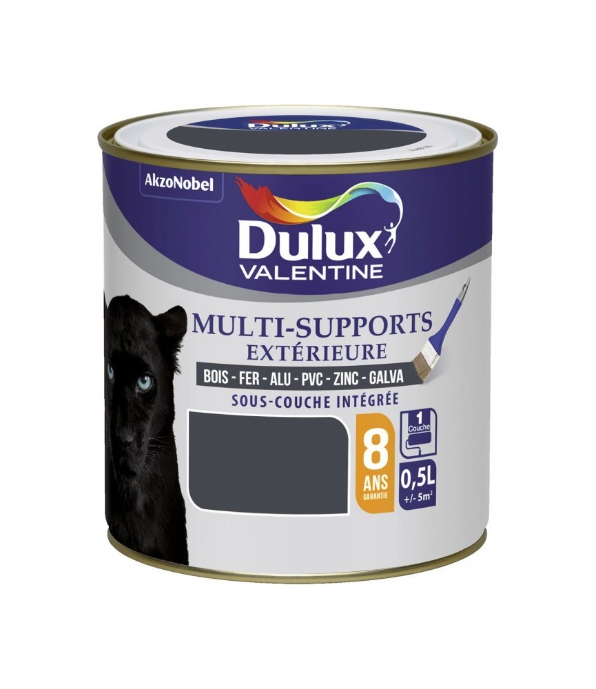 Peinture multi-supports extérieure - Satin - 0.5 L - Gris sombre - DULUX VALENTINE Peinture multi-supports extérieure - Satin - 0.5 L - Gris sombre - DULUX VALENTINE