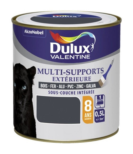 Peinture multi-supports extérieure - Satin - 0.5 L - Gris sombre - DULUX VALENTINE