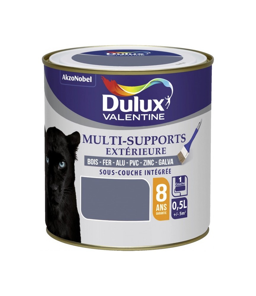 Peinture multi-supports extérieure - Satin - 0.5 L - Titane - DULUX VALENTINE Peinture multi-supports extérieure - Satin - 0.5 L - Titane - DULUX VALENTINE
