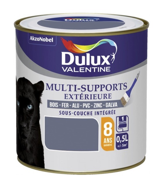 Peinture multi-supports extérieure - Satin - 0.5 L - Titane - DULUX VALENTINE