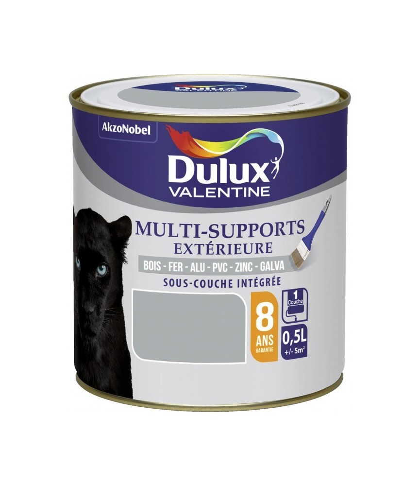 Peinture multi-supports extérieure - Satin - 0.5 L - Gris franc - DULUX VALENTINE Peinture multi-supports extérieure - Satin - 0.5 L - Gris franc - DULUX VALENTINE