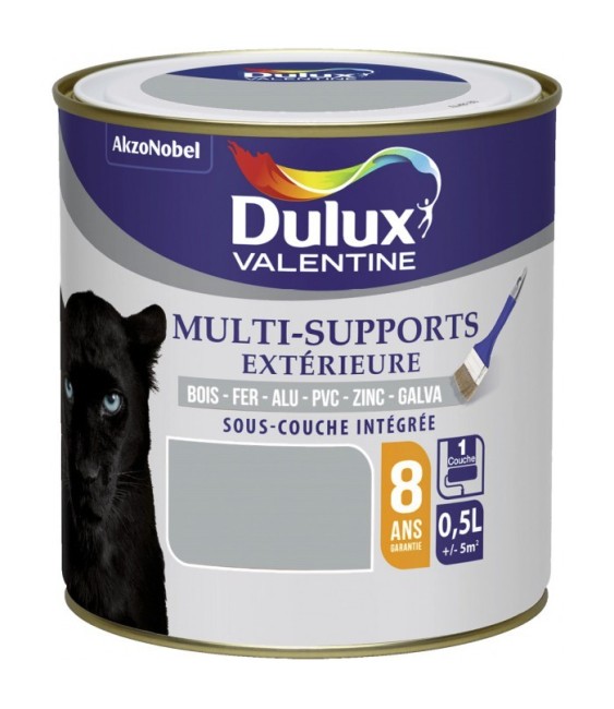 Peinture multi-supports extérieure - Satin - 0.5 L - Gris franc - DULUX VALENTINE
