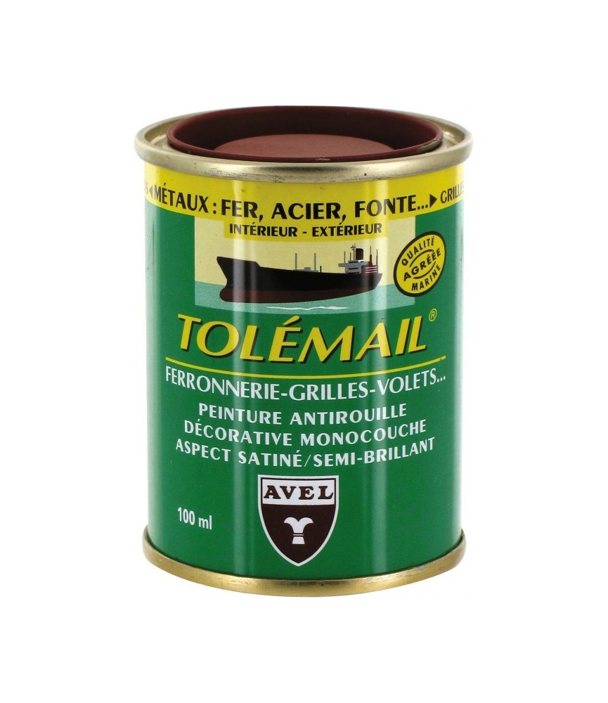 Peinture haute résistance - Ferronerie - Rouge basque - 100 ml - TOLEMAIL Peinture haute résistance - Ferronerie - Rouge basque - 100 ml - TOLEMAIL