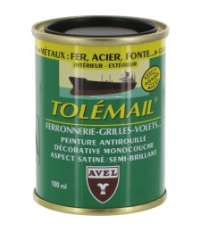 Peinture haute résistance - Ferronerie - Noir - 100 ml - TOLEMAIL