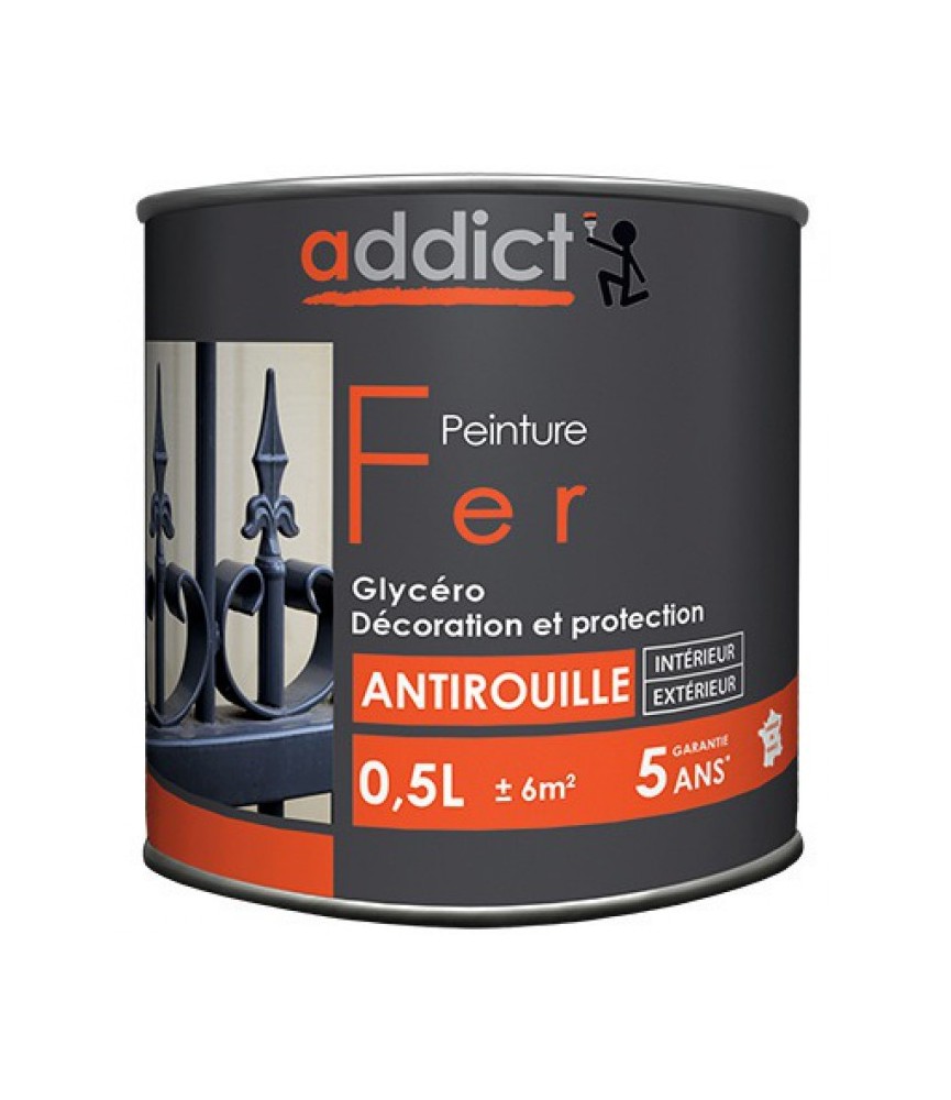 Peinture Fer - Rouge oxyde - 0.5 L - ADDICT Peinture Fer - Rouge oxyde - 0.5 L - ADDICT