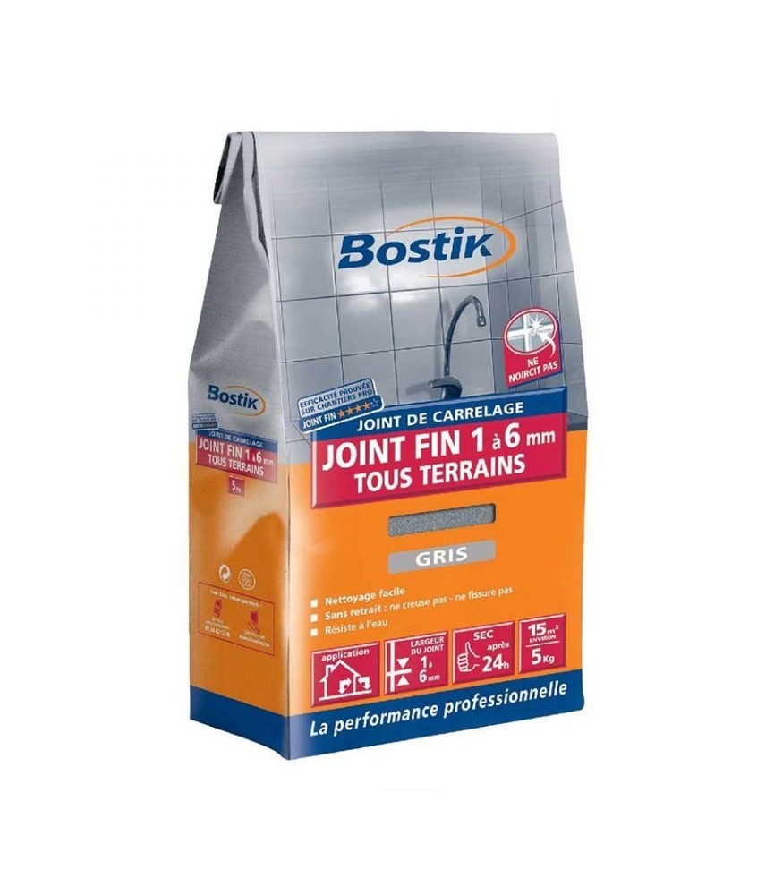 Poudre Joint fin - 5 kg - Gris - BOSTIK Poudre Joint fin - 5 kg - Gris - BOSTIK