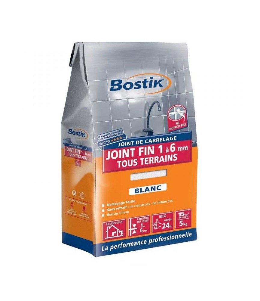 Poudre Joint fin - 5 kg - Blanc - BOSTIK Poudre Joint fin - 5 kg - Blanc - BOSTIK