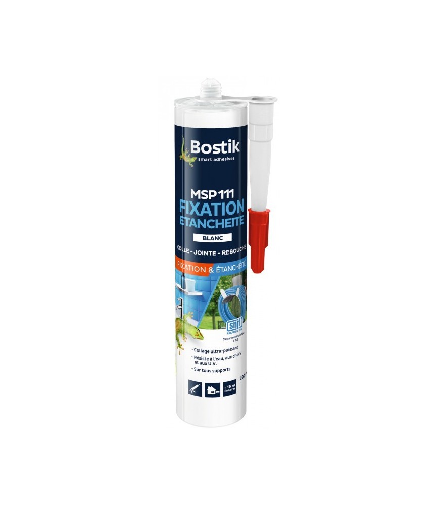 Fixation & étanchéité MS110 - cartouche 290ml - Blanc - BOSTIK