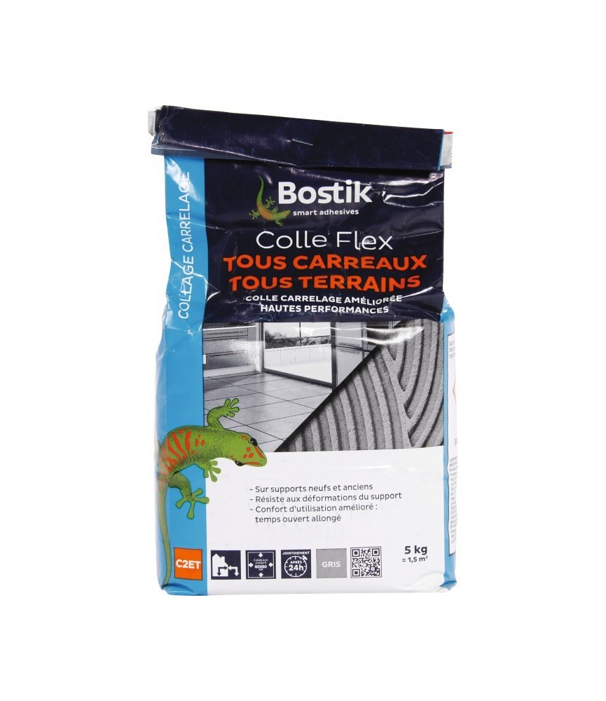 Colle tous carreaux / Sans poussière - Gris - 5 Kg - BOSTIK