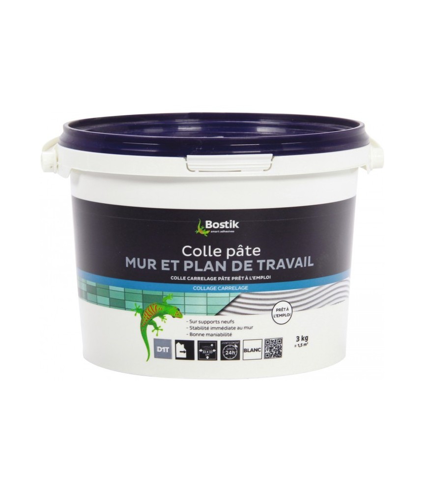 Colle pâte - Mur et plan de travail - 3 Kg - BOSTIK Colle pâte - Mur et plan de travail - 3 Kg - BOSTIK