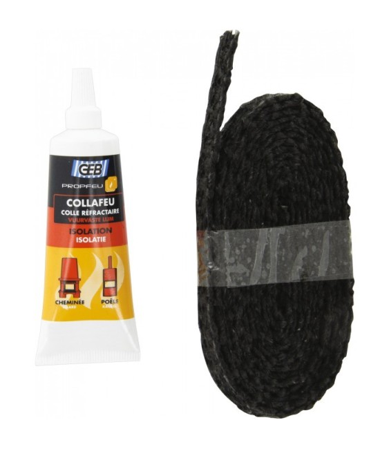 Kit tresse plate en fibre de verre 15 mm - Propfeu + Colle Collafeu - GEB