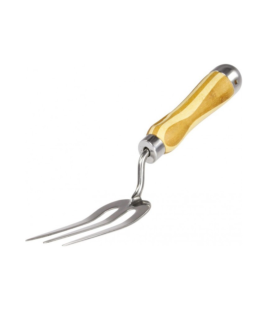 Mini fourche - Manche bois - 3 dents - 32 cm - CAP VERT