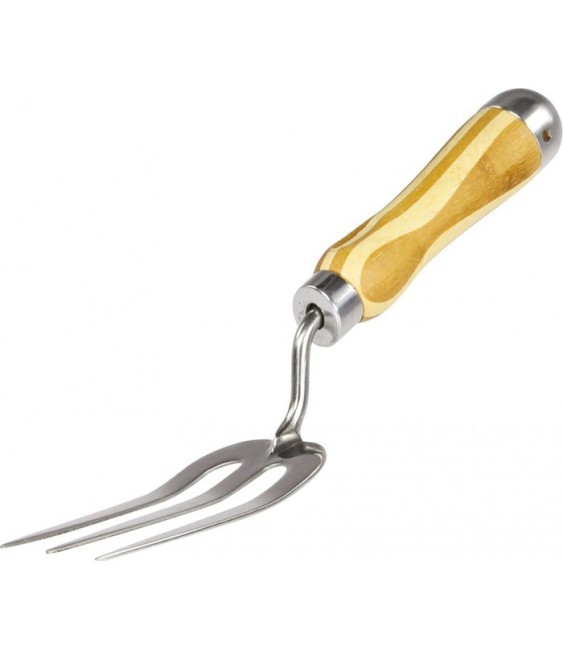 Mini fourche - Manche bois - 3 dents - 32 cm - CAP VERT
