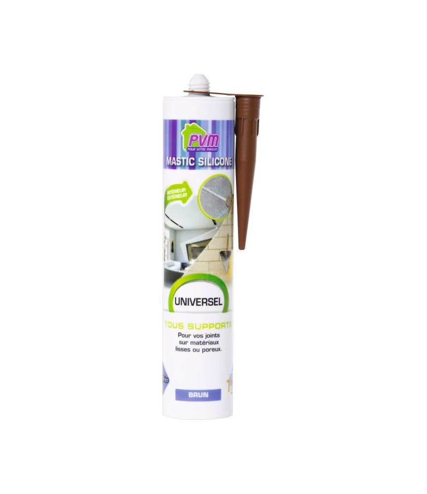 Mastic universel - Silicone - Brun - 310 ml - PVM