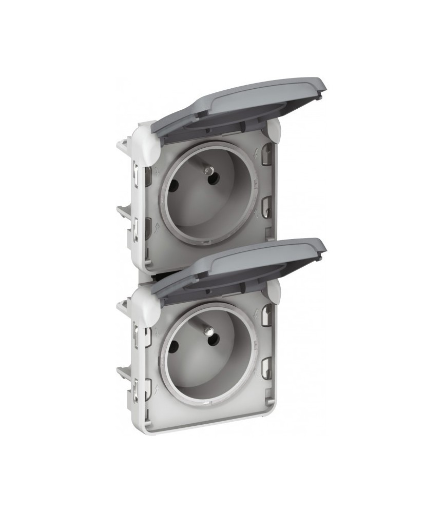 2 Prises précablées verticales Plexo - 3 x 2P+T - Gris - LEGRAND 2 Prises précablées verticales Plexo - 3 x 2P+T - Gris - LEGRAND