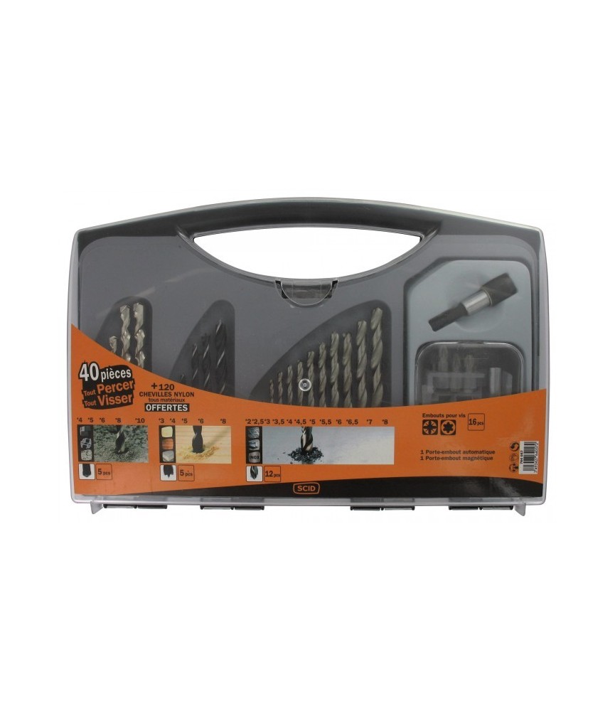Coffret 40 pièces - Tout percer Tout visser - SCID Coffret 40 pièces - Tout percer Tout visser - SCID