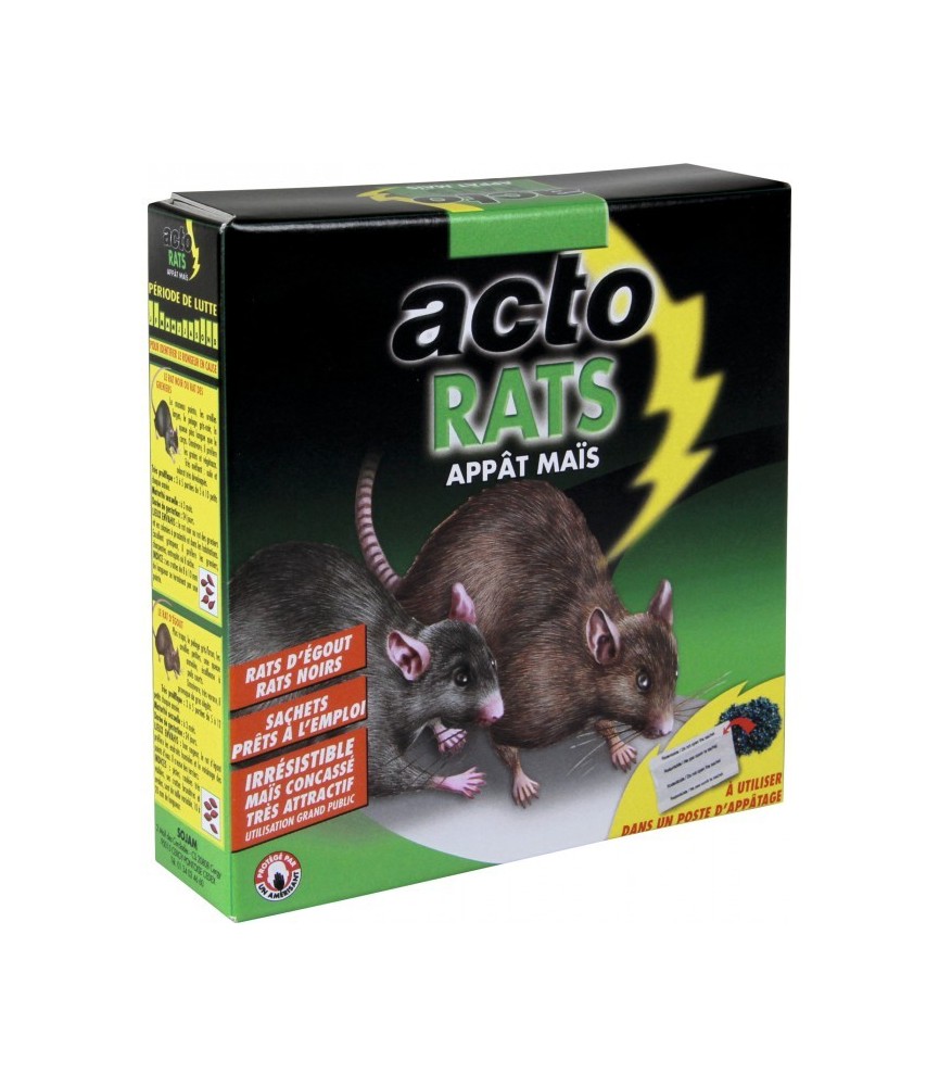 Raticide - Appât Maïs - 140 Grs - ACTO Raticide - Appât Maïs - 140 Grs - ACTO
