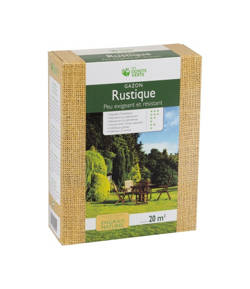 Gazon rustique enrichi - 20 m² - 0.5 Kg - LES DOIGTS VERTS