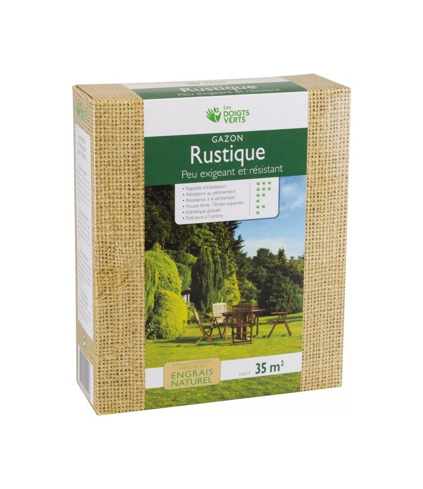 Gazon rustique enrichi - 35 m² - 1 Kg - LES DOIGTS VERTS