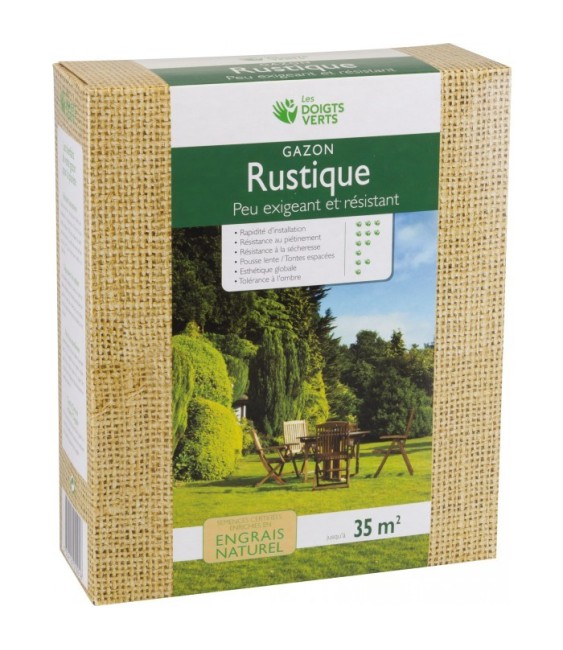 Gazon rustique enrichi - 35 m² - 1 Kg - LES DOIGTS VERTS