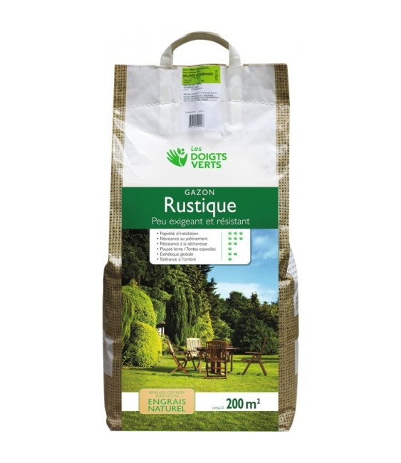 Gazon rustique enrichi - 200 m² - 5 Kg - LES DOIGTS VERTS