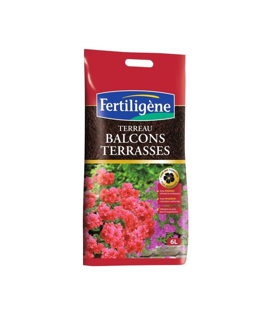 Terreau balcons et terrasses - 6 L - FERTILIGENE Terreau balcons et terrasses - 6 L - FERTILIGENE
