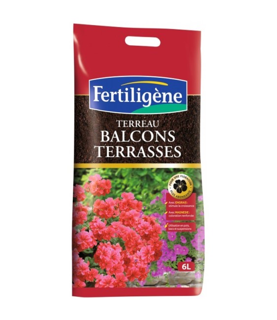 Terreau balcons et terrasses - 6 L - FERTILIGENE