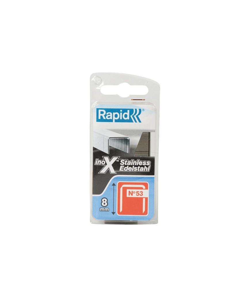 Agrafes décoration et finition N°53 Inox - 8 mm - Lot de 2500 - RAPID