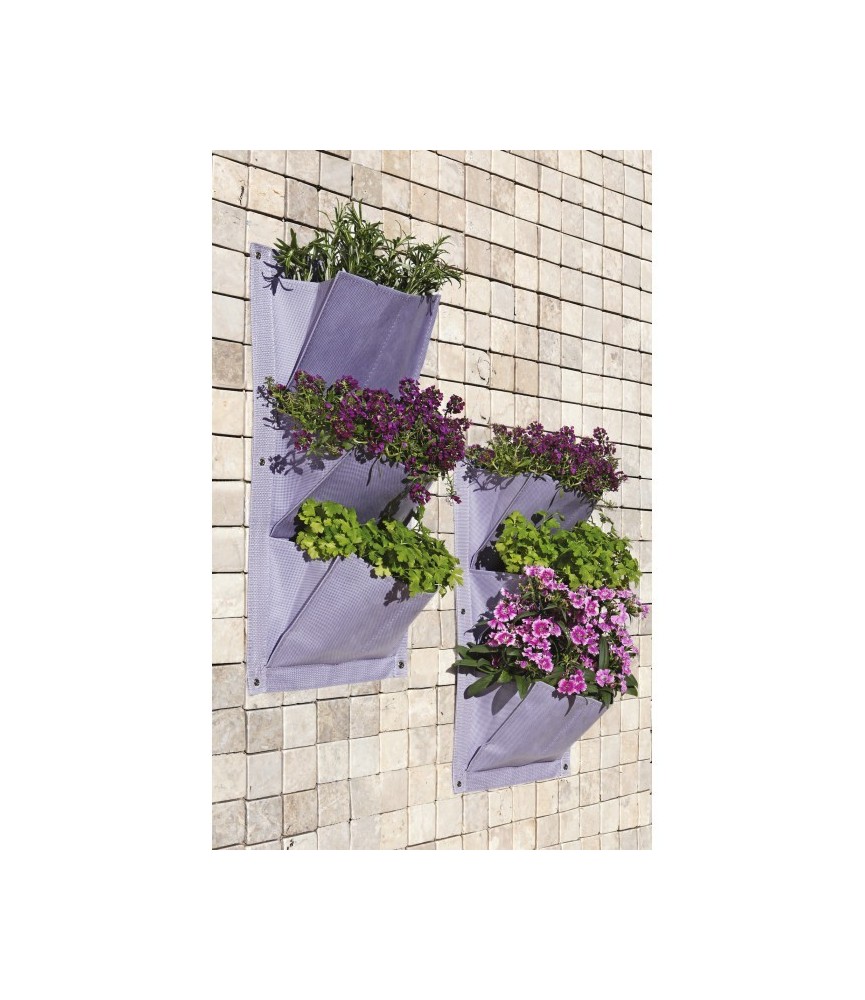 Jardin vertical - 3 poches - Lilas - Lot de 2 - CATRAL