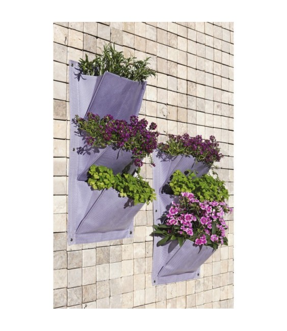 Jardin vertical - 3 poches - Lilas - Lot de 2 - CATRAL