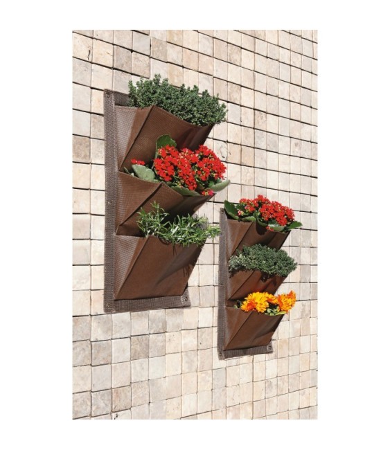 Jardin vertical - 3 poches - Marron - Lot de 2 - CATRAL