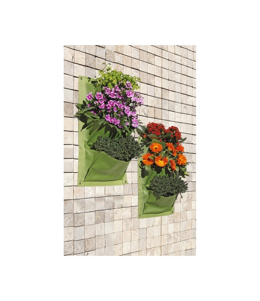 Jardin vertical - 3 poches - Vert - Lot de 2 - CATRAL Jardin vertical - 3 poches - Vert - Lot de 2 - CATRAL